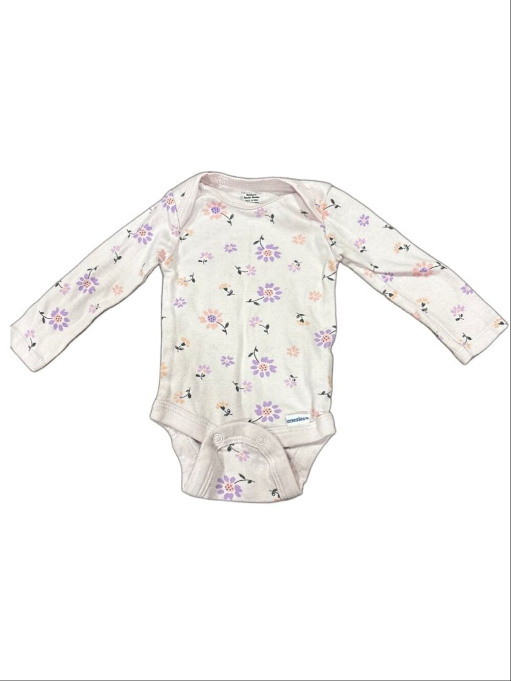 Gerber Onesies Baby Girls Long-Sleeve Floral Print Bodysuit (Light Pink)